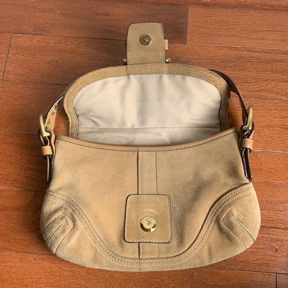 Coach Tan Suede Mini Soho Shoulder Bag - Picture 6 of 16